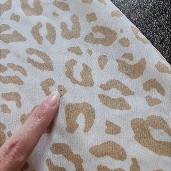 Jenni Kayne Beige Leopard Midi Silk Dress in Snow Leopard NWT Size X-Small - Picture 13 of 16